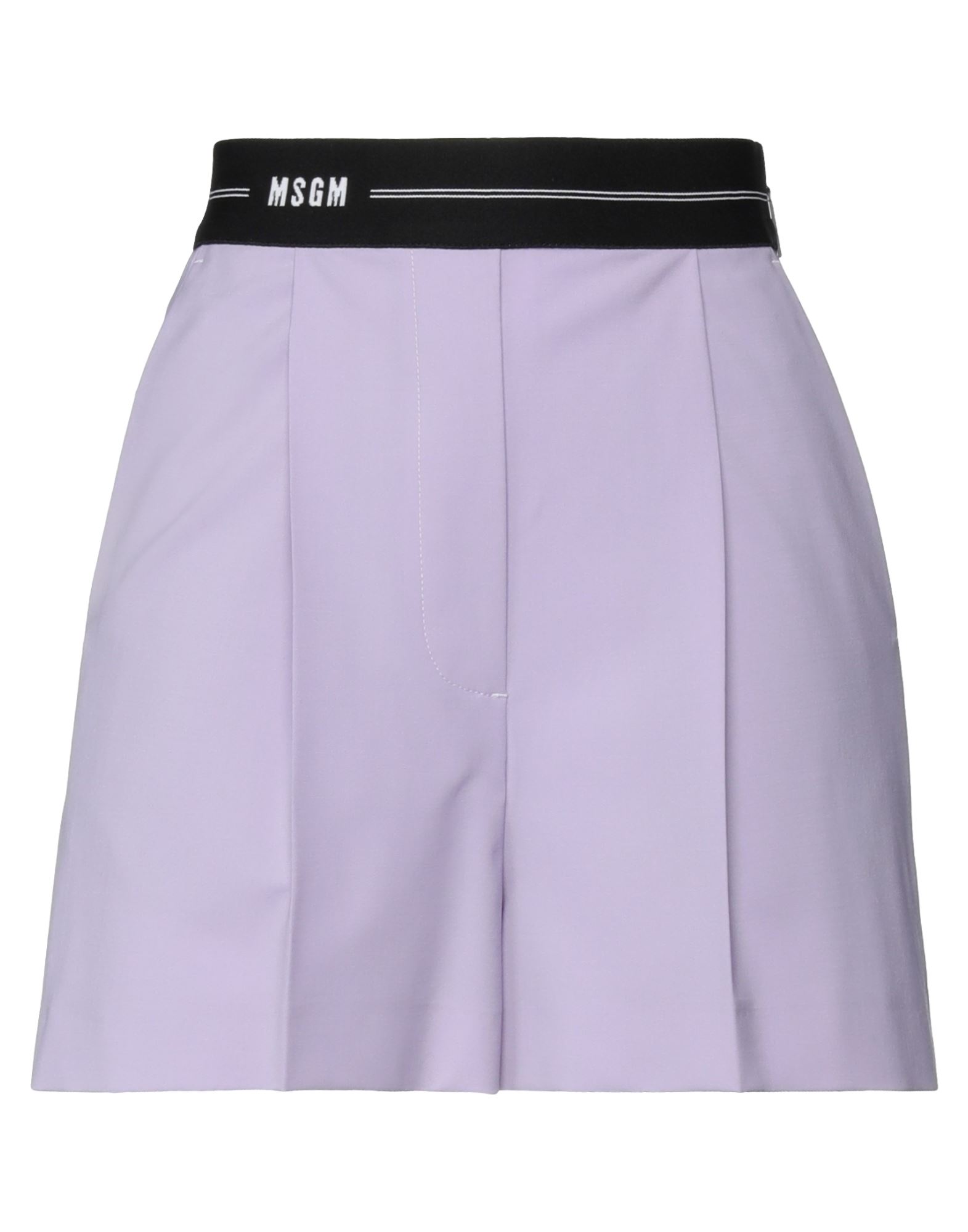 Msgm Woman Shorts & Bermuda Shorts Light Purple Size 4 Virgin Wool, Elastane