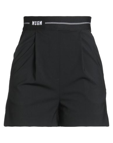 Msgm Woman Shorts & Bermuda Shorts Black Size 0 Virgin Wool, Elastane