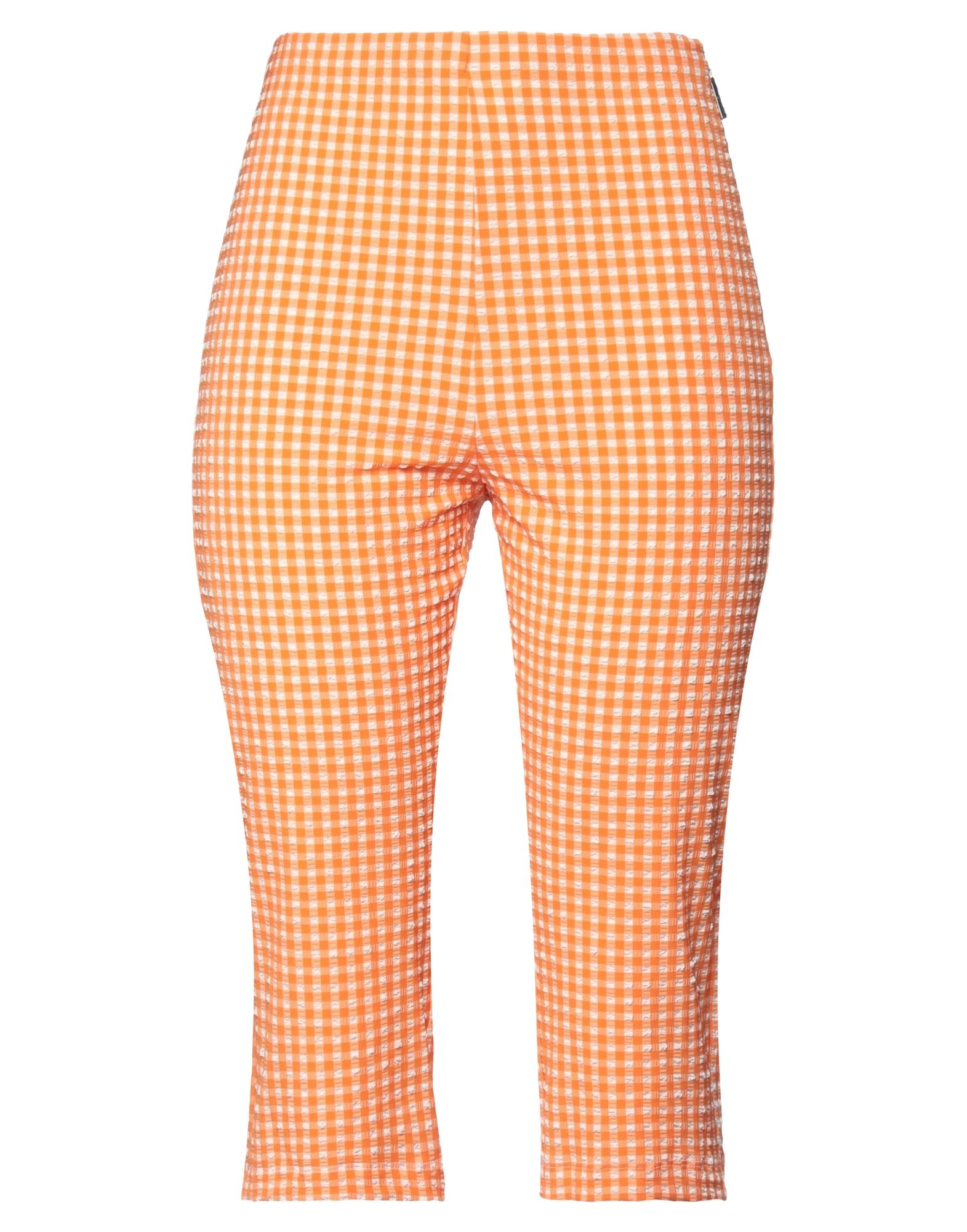 Msgm Cropped Pants In Orange