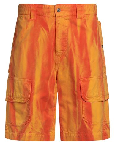 Msgm Man Denim Shorts Orange Size 38 Cotton In Orange