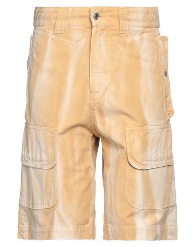Msgm Man Denim Shorts Sand Size 30 Cotton In Beige