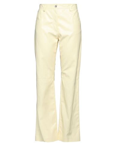 Shop Msgm Woman Pants Light Yellow Size 8 Viscose, Polyester, Cotton, Metallic Fiber