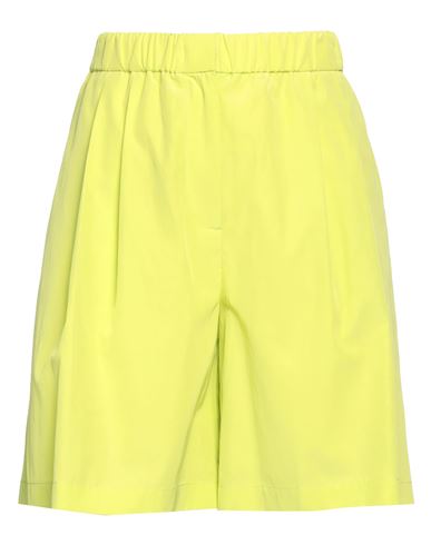 Msgm Woman Shorts & Bermuda Shorts Acid Green Size 6 Viscose, Cotton