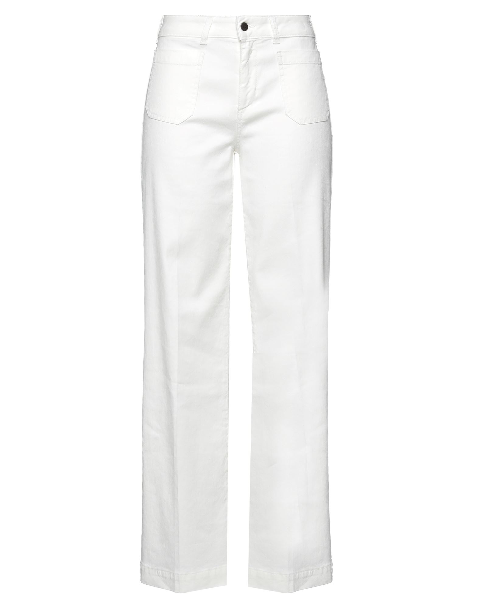 Cigala's Woman Jeans White Size 29 Linen, Cotton, Elastane