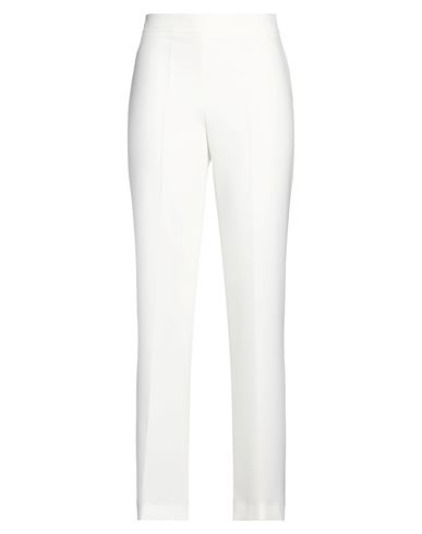 Clips Woman Pants Ivory Size 4 Polyester, Elastane In White