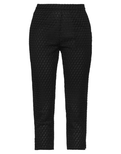 Ermanno Scervino Beachwear Woman Cropped Pants Black Size 4 Polyester, Cotton