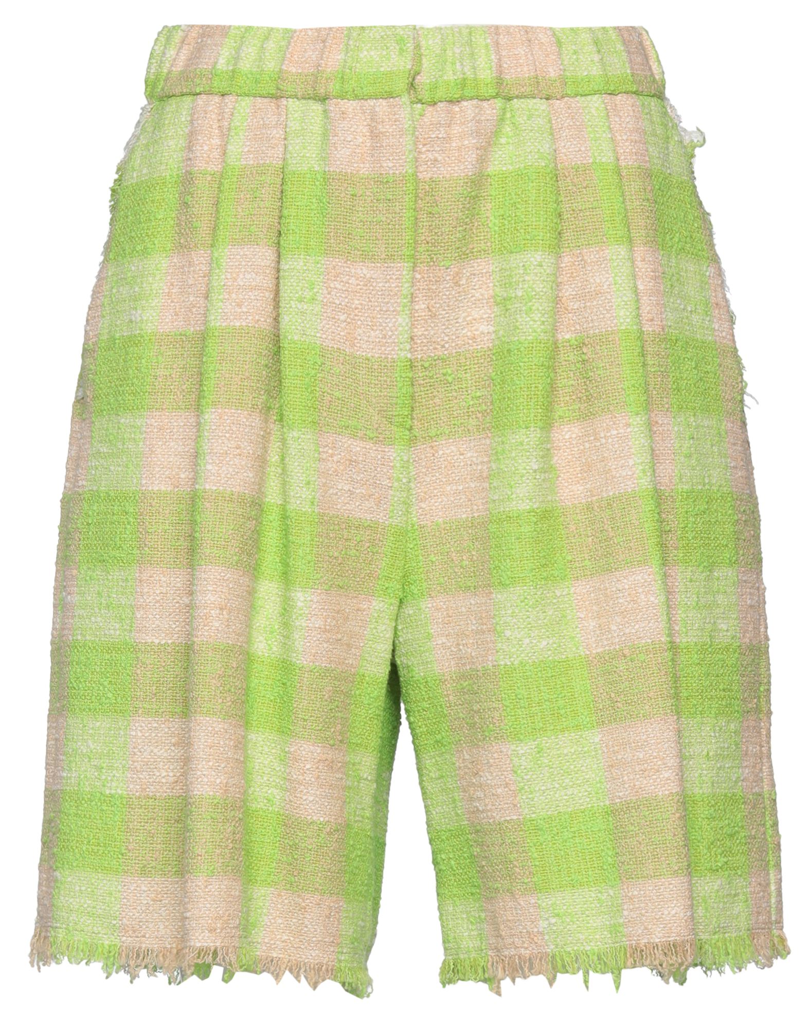Msgm Woman Shorts & Bermuda Shorts Acid Green Size 0 Cotton, Polyamide, Elastane