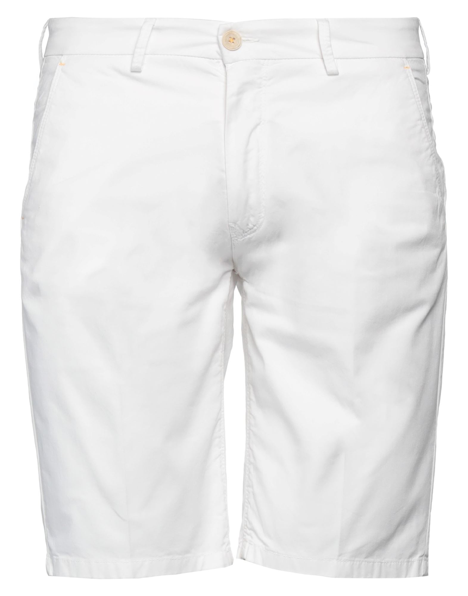 Manuel Ritz Man Shorts & Bermuda Shorts White Size 38 Cotton, Elastane