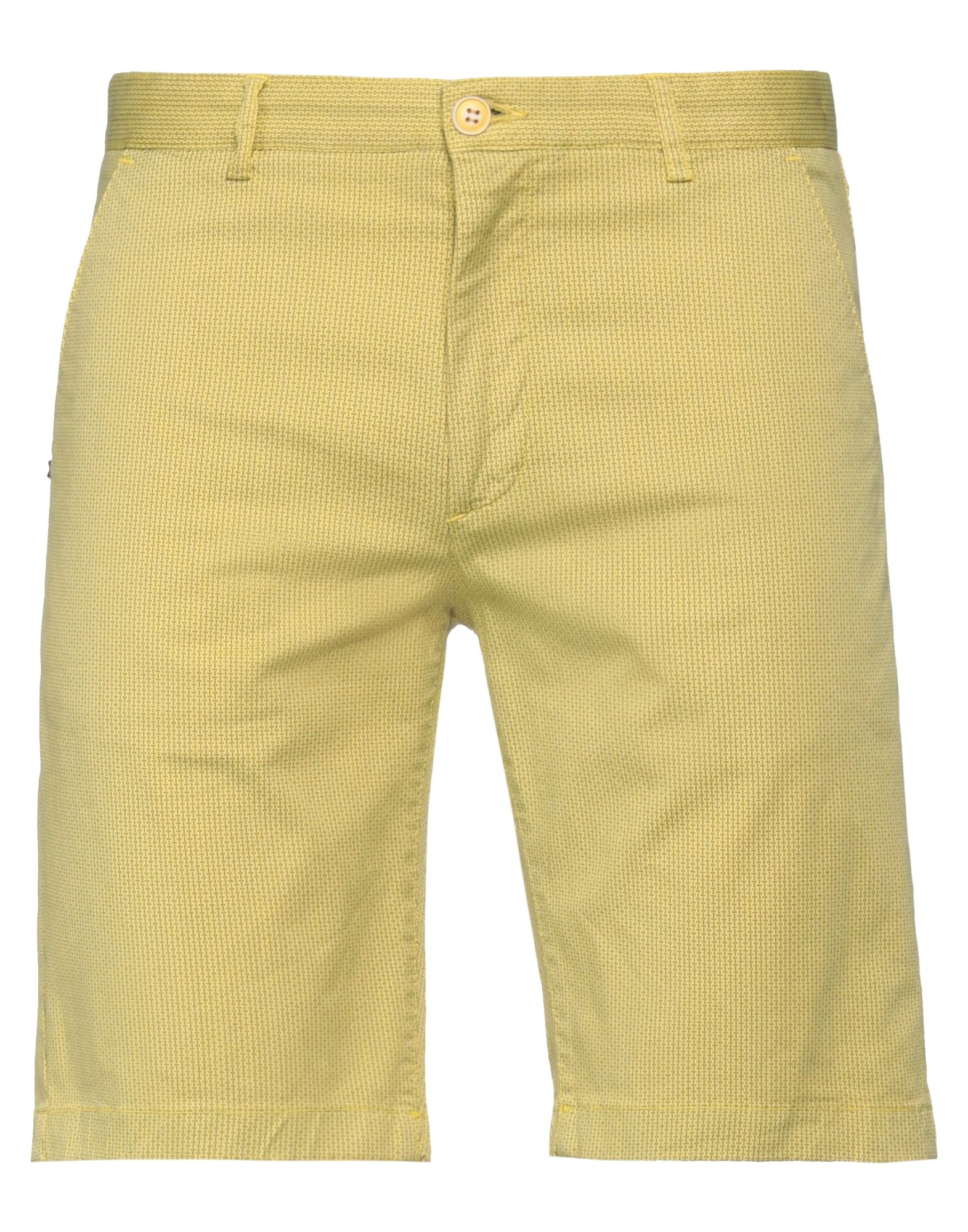 Recycled Art World Man Shorts & Bermuda Shorts Yellow Size 28 Cotton, Elastane
