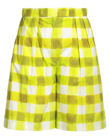 Msgm Woman Shorts & Bermuda Shorts Lime Green Size 4 Cotton
