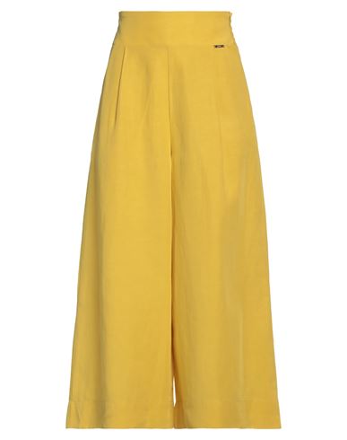 Liu •jo Woman Pants Ocher Size 4 Lyocell, Linen In Yellow