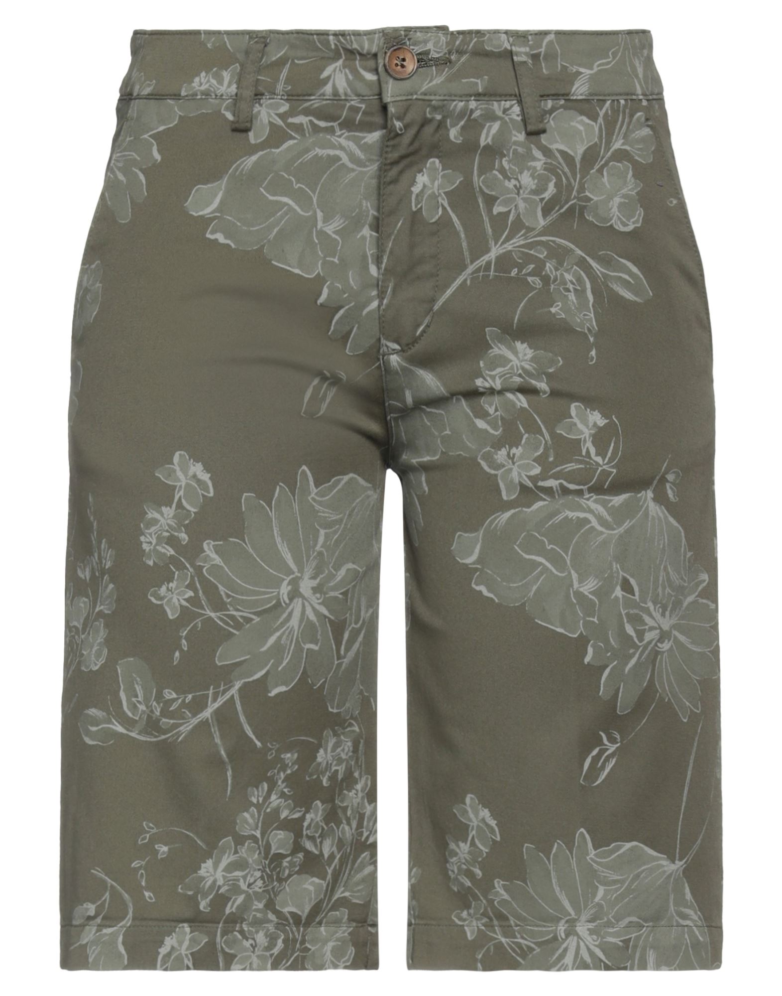 40weft Woman Shorts & Bermuda Shorts Military Green Size 10 Cotton, Elastane