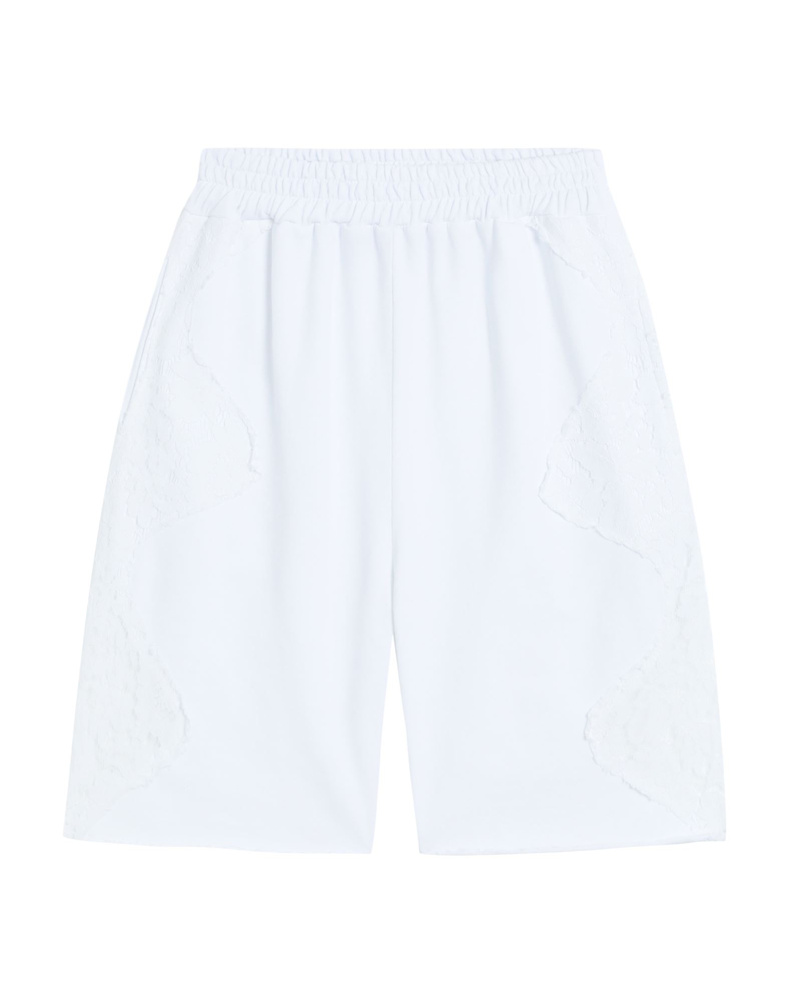 Pink Memories Woman Shorts & Bermuda Shorts White Size 4 Cotton, Nylon