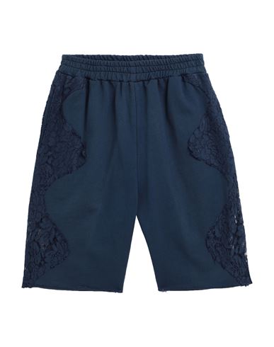 Pink Memories Woman Shorts & Bermuda Shorts Navy Blue Size 4 Cotton, Nylon