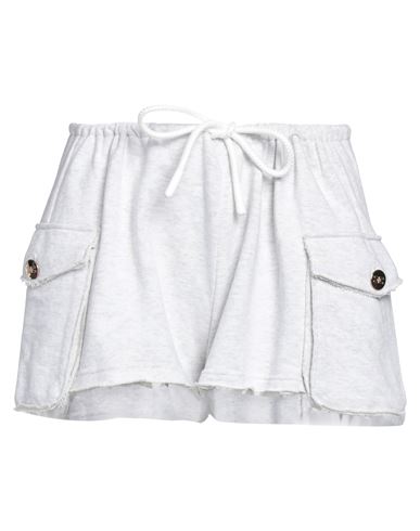 Elisabetta Franchi Woman Shorts & Bermuda Shorts Grey Size 8 Cotton