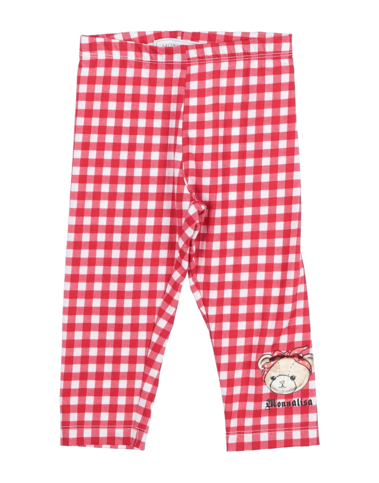 Monnalisa Gingham Cotton-blend Leggings In Red
