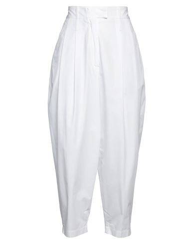 Jejia Woman Pants White Size 4 Cotton, Elastane