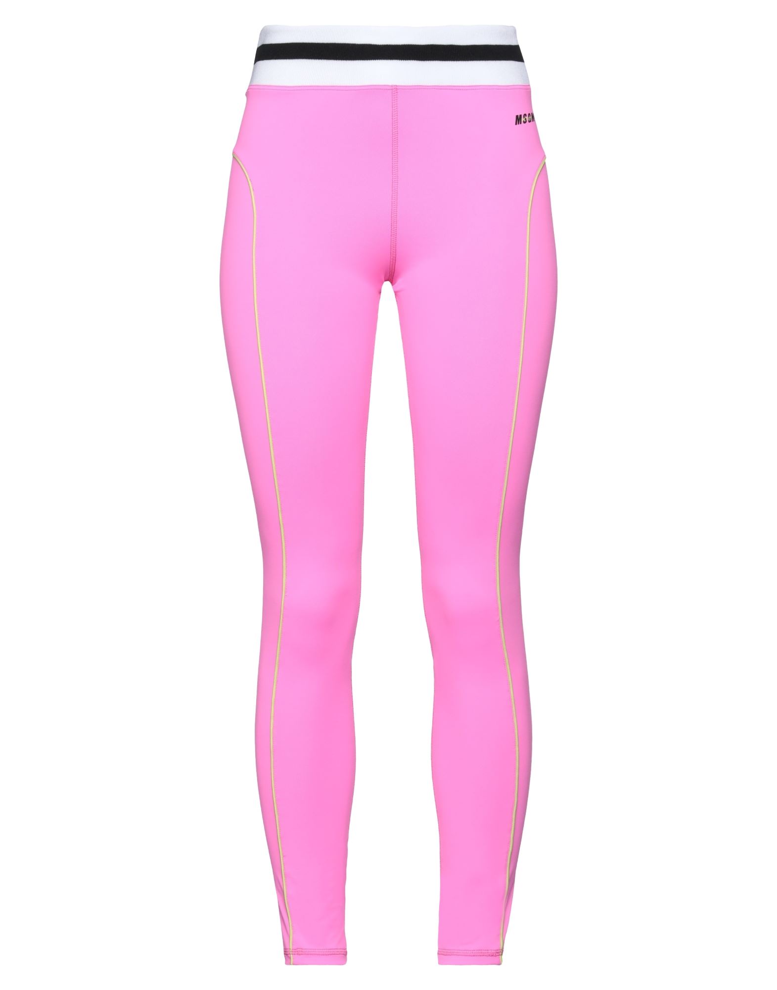 Shop Msgm Woman Leggings Fuchsia Size L Polyamide, Elastane In Pink