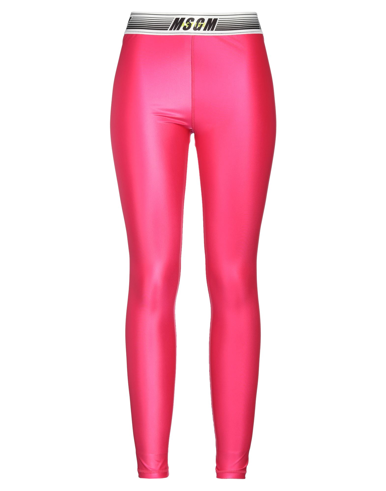 Shop Msgm Woman Leggings Pink Size L Polyamide, Elastane