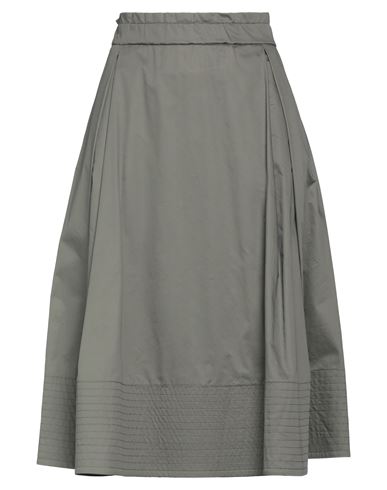 Icona By Kaos Woman Midi Skirt Military Green Size 10 Cotton
