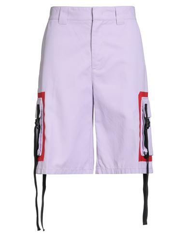 Msgm Man Shorts & Bermuda Shorts Lilac Size 32 Cotton In Purple