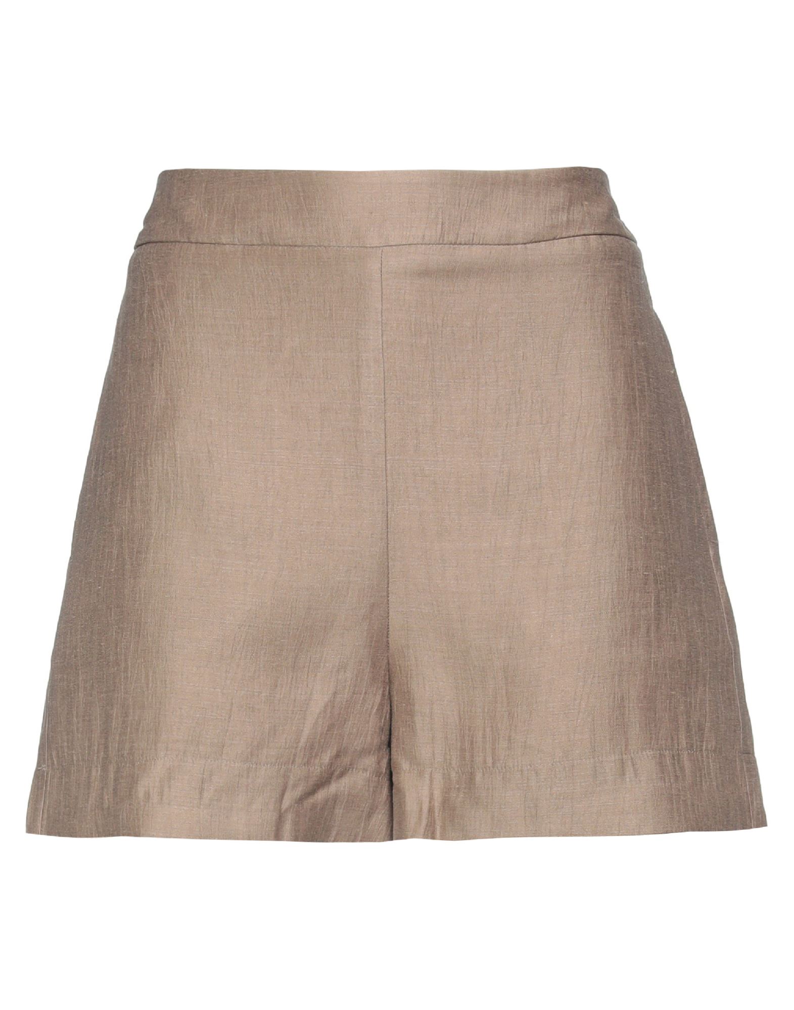 Alpha Studio Woman Shorts & Bermuda Shorts Khaki Size 8 Linen, Viscose, Polyamide In Beige