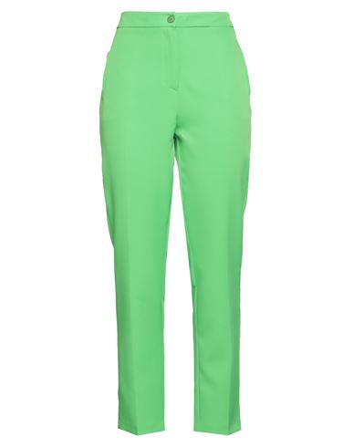 Kontatto Woman Pants Green Size L Polyester, Elastane