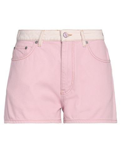 Ganni Woman Denim Shorts Pink Size 27 Organic Cotton