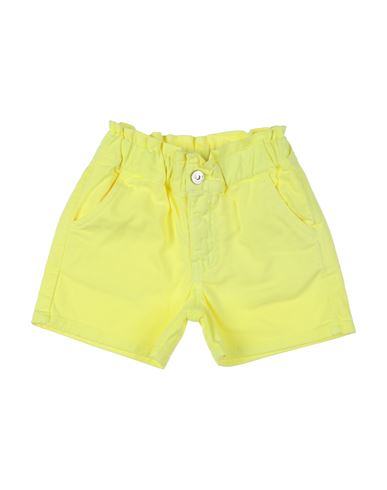 Gaelle Paris Babies' Gaëlle Paris Toddler Girl Denim Shorts Light Yellow Size 6 Cotton, Elastane