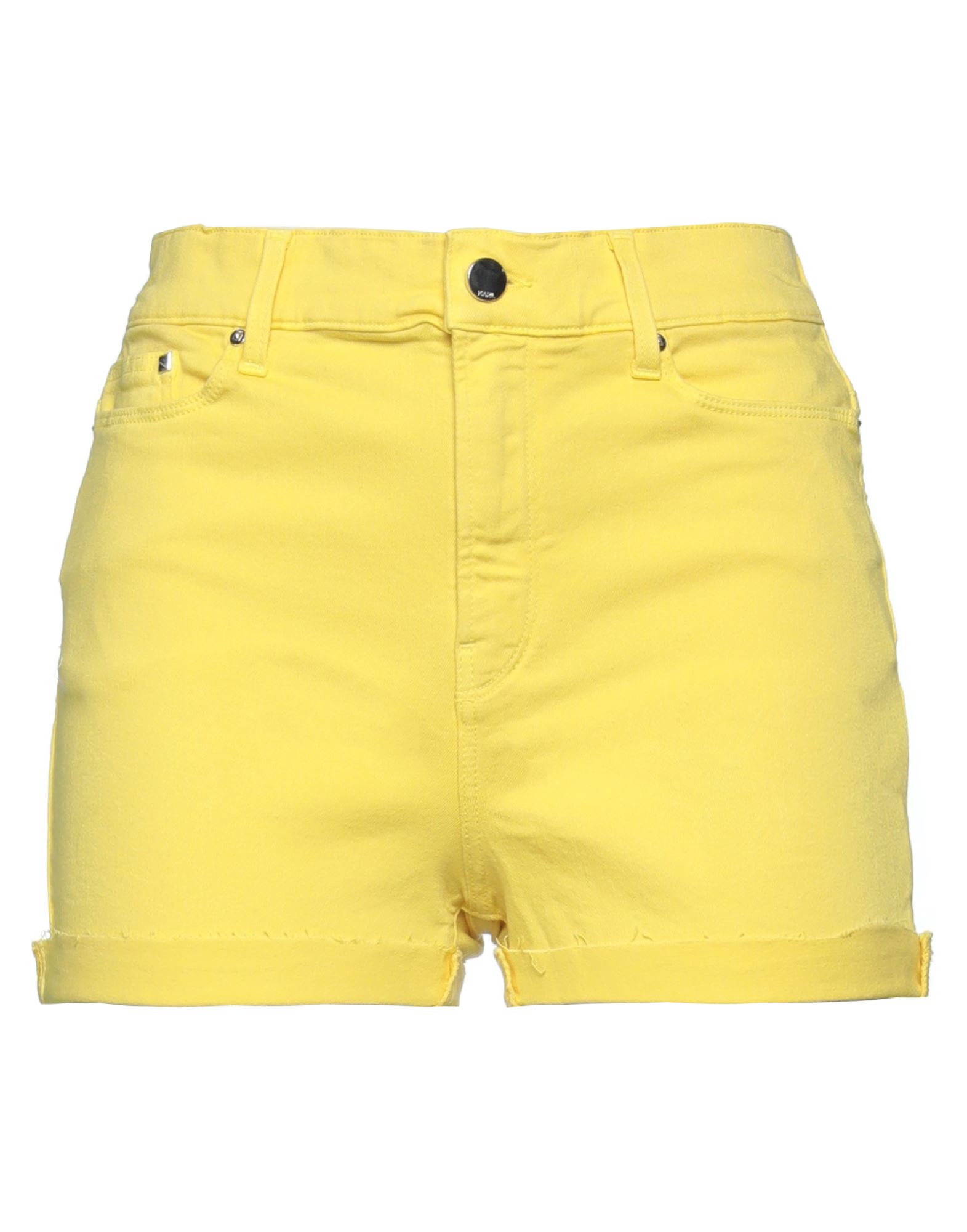 Shop Karl Lagerfeld Woman Denim Shorts Yellow Size 27 Cotton, Polyester, Elastane