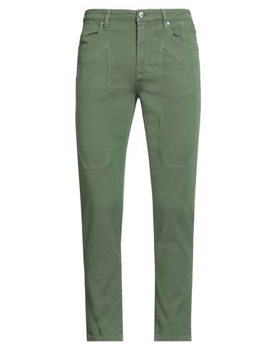 Jeckerson Man Pants Green Size 32 Cotton, Elastane