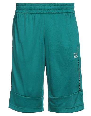 Ea7 Man Shorts & Bermuda Shorts Deep Jade Size M Polyester In Green