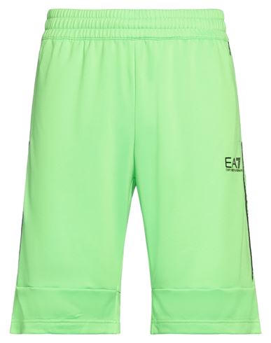 Ea7 Man Shorts & Bermuda Shorts Acid Green Size M Polyester