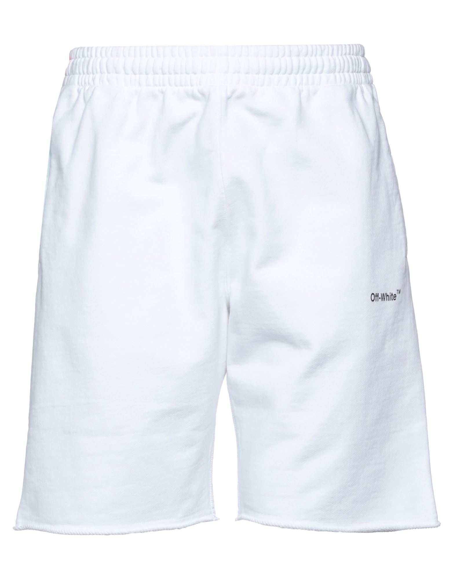 Off-white Man Shorts & Bermuda Shorts White Size Xs Organic Cotton