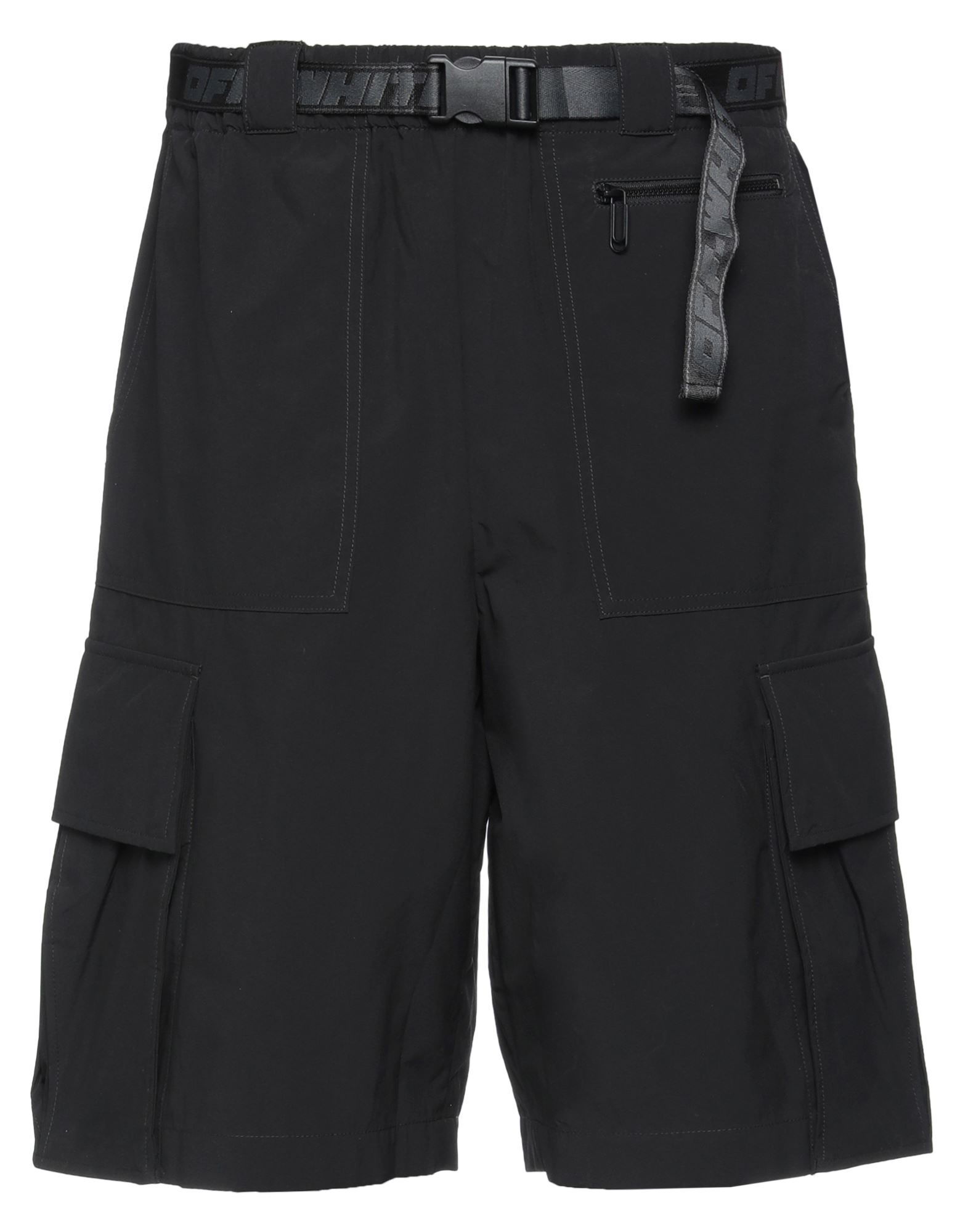 Shop Off-white Man Shorts & Bermuda Shorts Black Size L Polyester, Polyamide