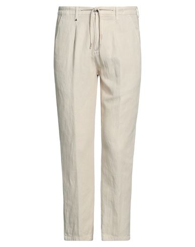Berna Man Pants Beige Size 28 Cotton, Linen