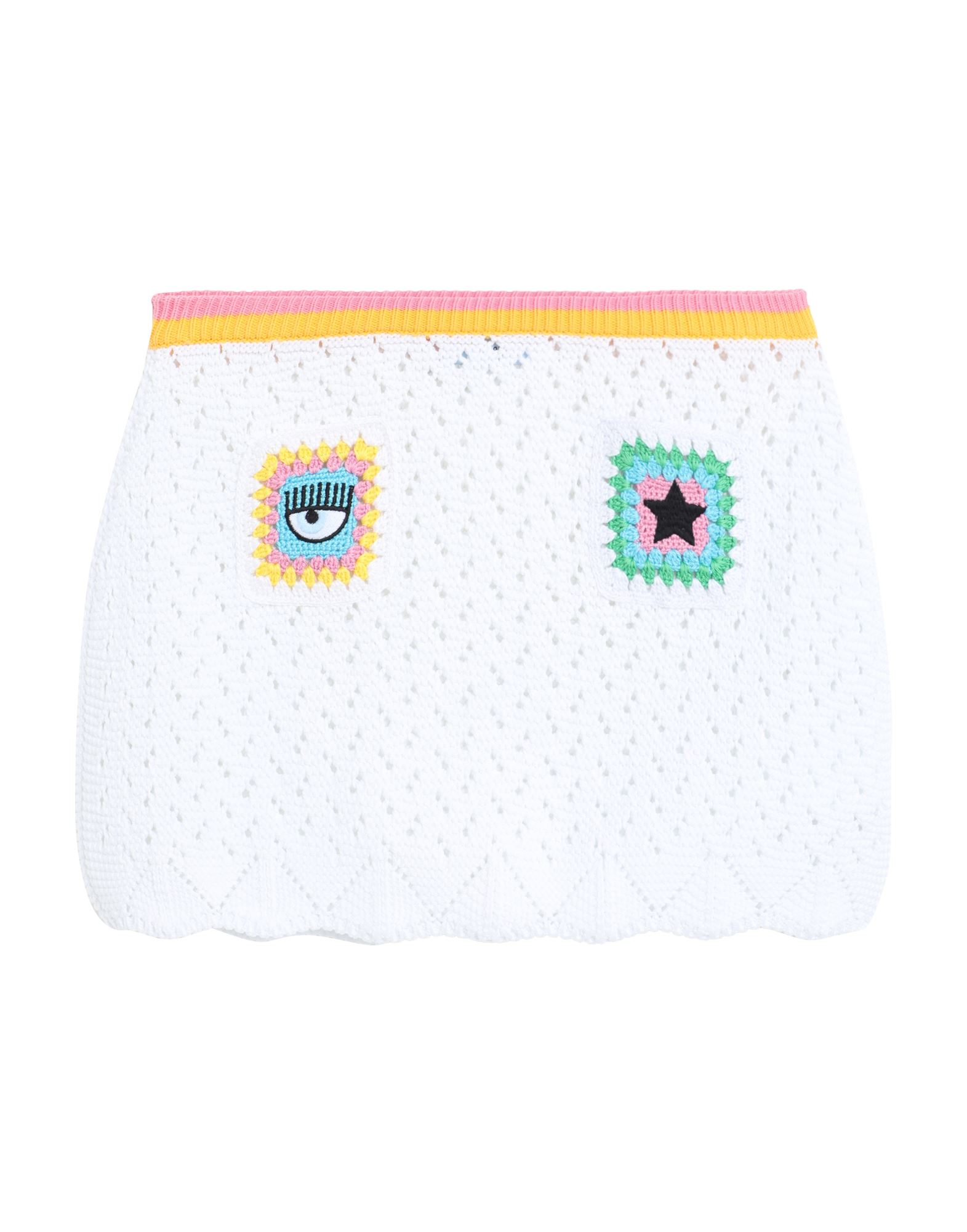 Shop Chiara Ferragni Woman Mini Skirt White Size M Cotton