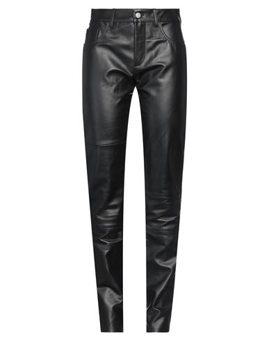 Mm6 Maison Margiela Woman Pants Black Size 8 Bovine Leather