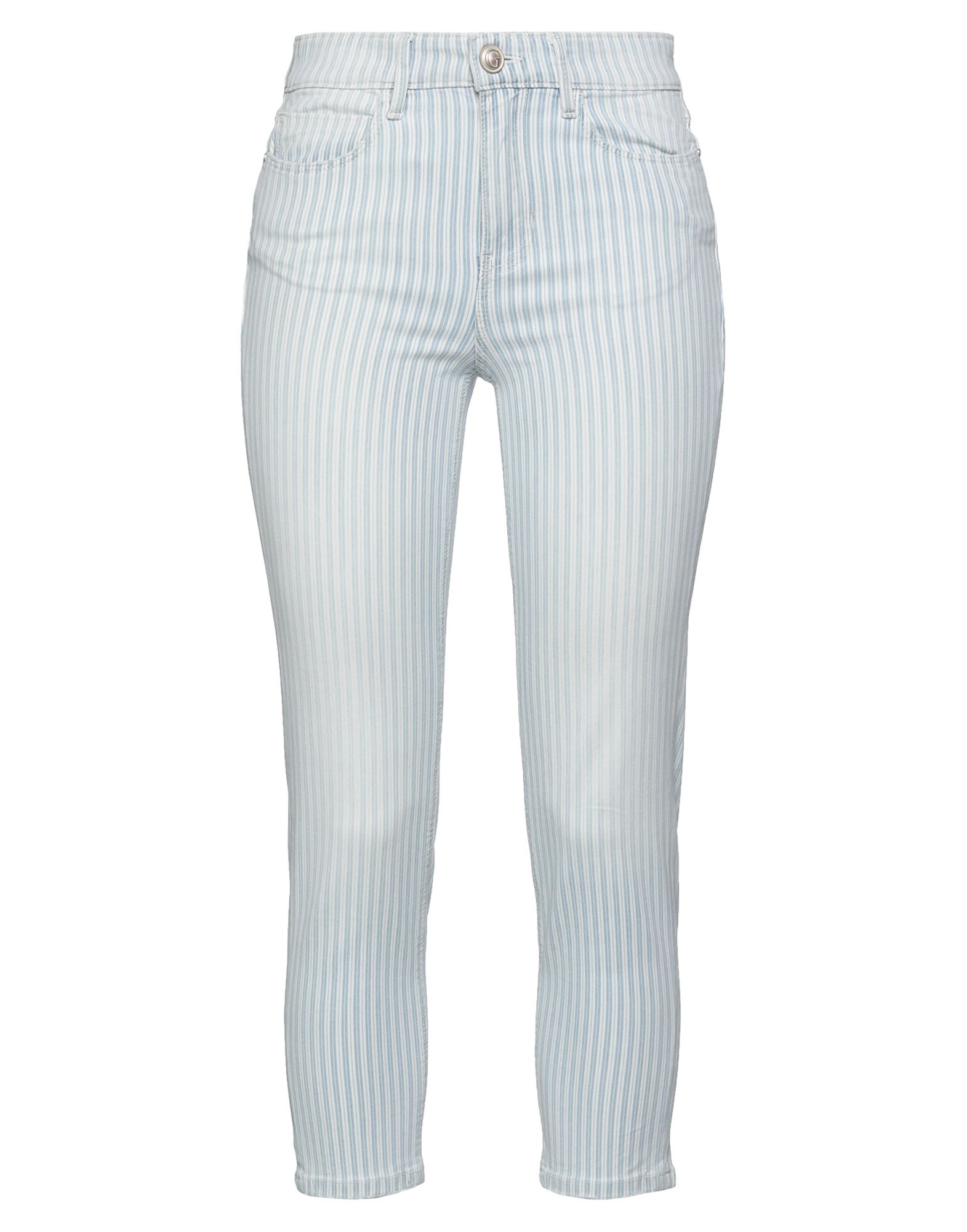 Guess Cropped Pants In Sky Blue