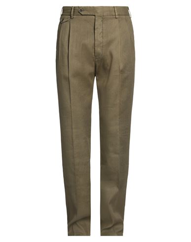 Lardini Man Pants Military Green Size 38 Linen, Cotton, Elastane