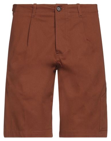 Paolo Pecora Man Shorts & Bermuda Shorts Brown Size 32 Cotton, Elastane