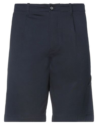 Paolo Pecora Man Shorts & Bermuda Shorts Midnight Blue Size 34 Cotton, Elastane