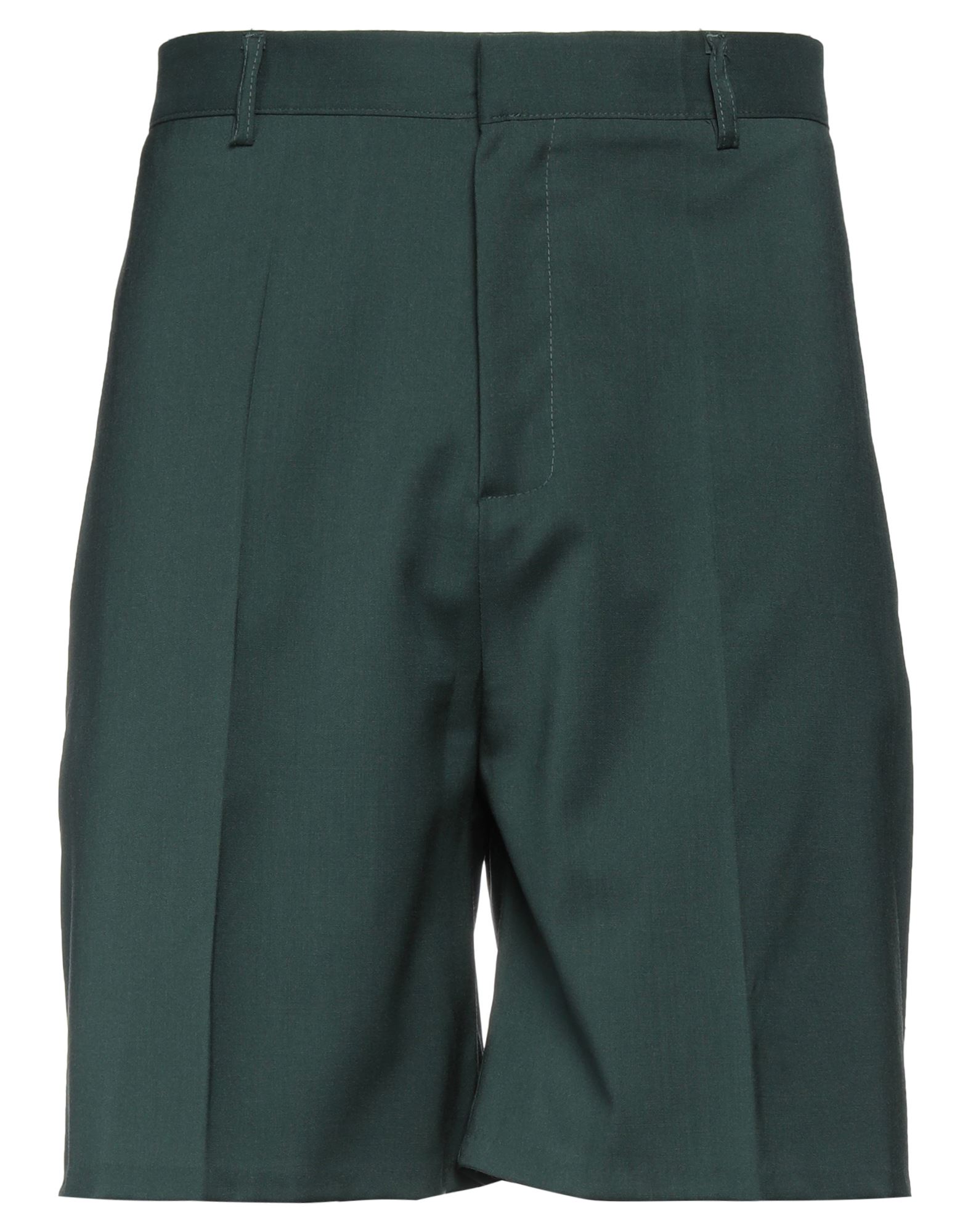 Marsēm Man Shorts & Bermuda Shorts Dark Green Size 36 Virgin Wool