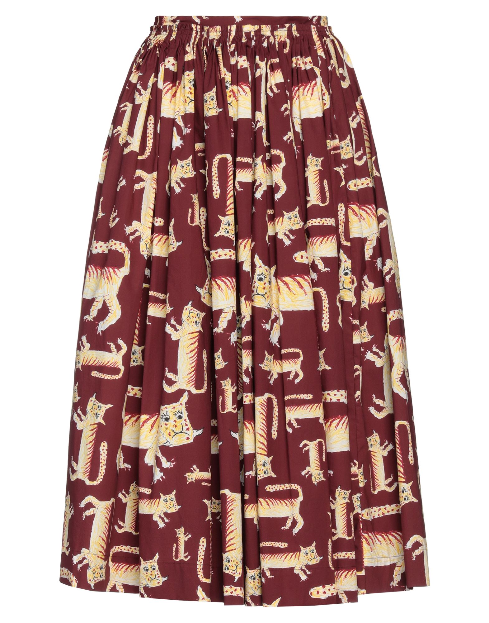 Marni Midi Skirts In Burgundy