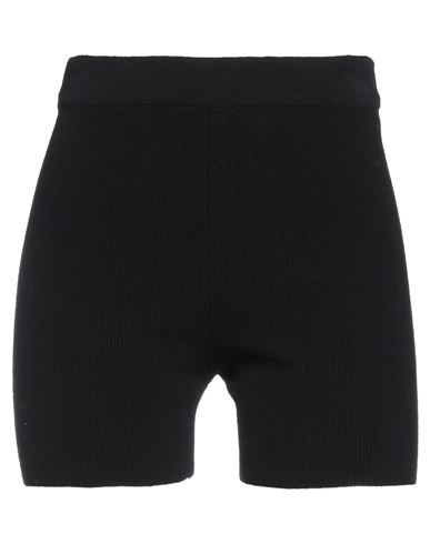 Jacquemus Viscose Blend Minimal Knitted Cyclist Shorts In Black