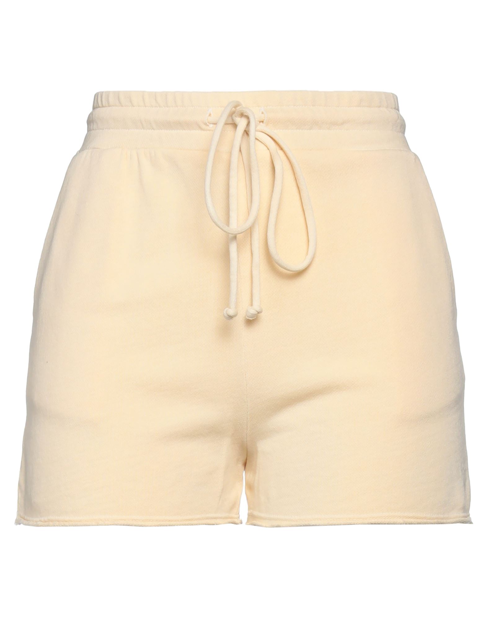 Lanston Woman Shorts & Bermuda Shorts Light Yellow Size M Cotton, Tencel