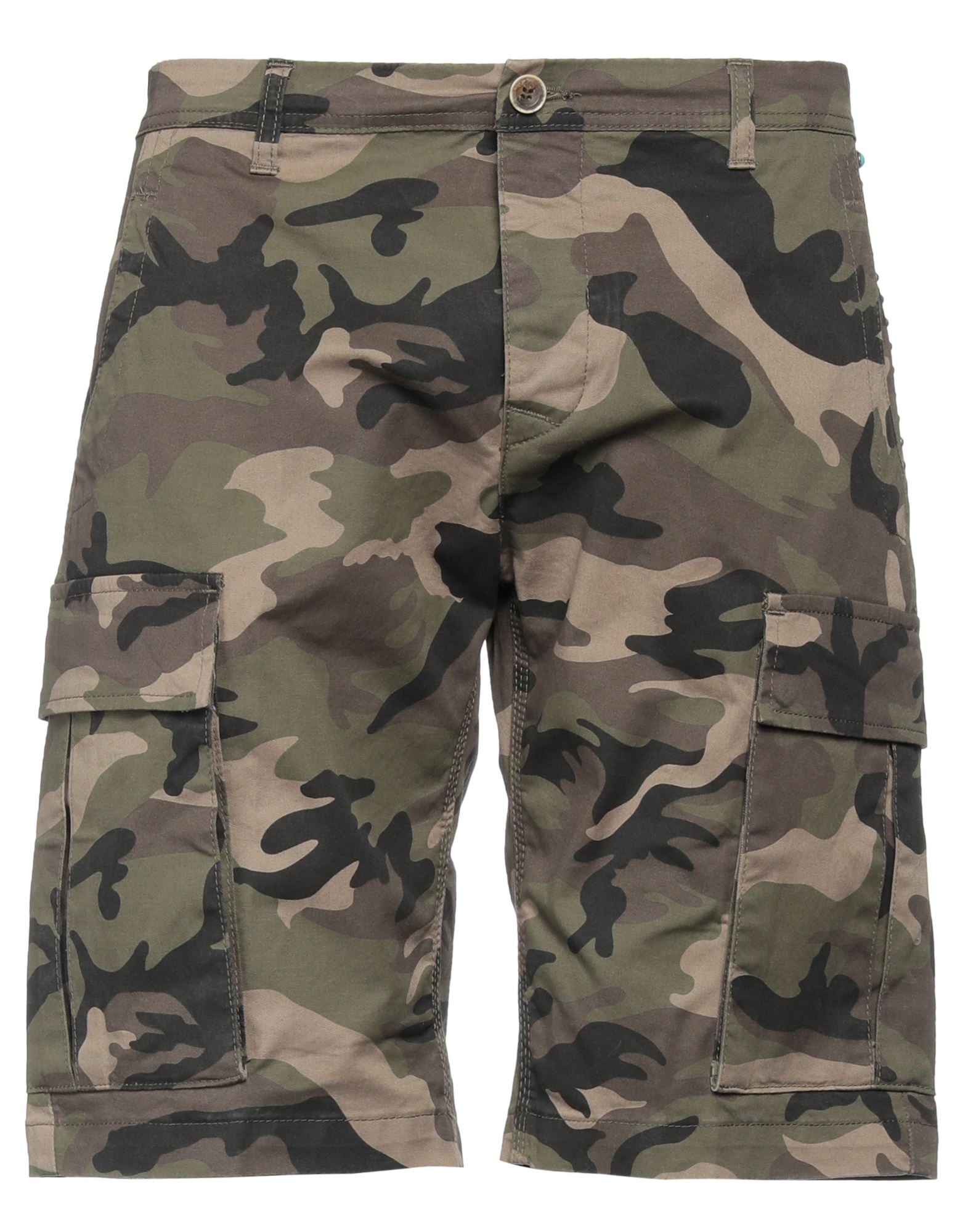 Macchia J Man Shorts & Bermuda Shorts Military Green Size 30 Cotton, Elastane