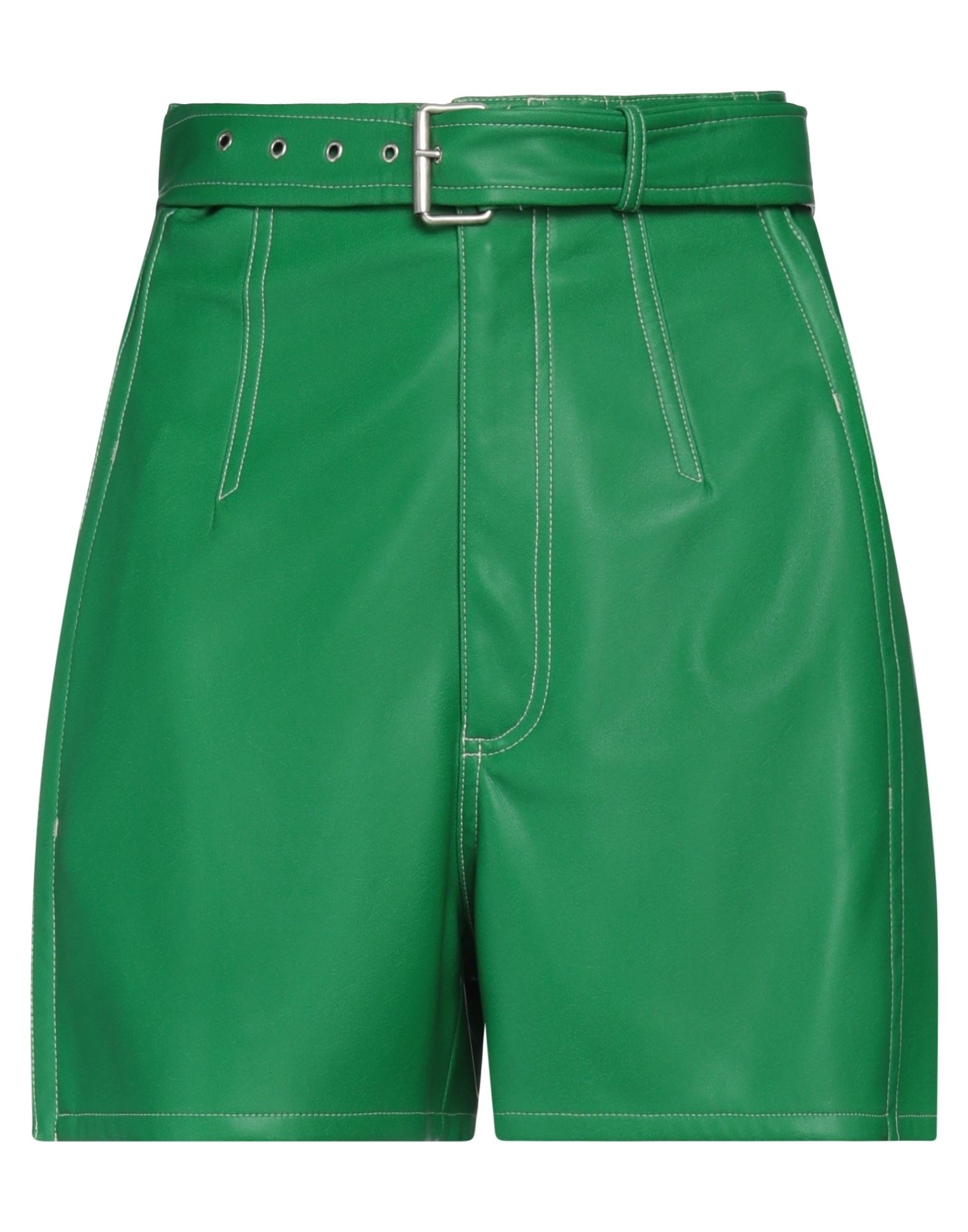 Shop Philosophy Di Lorenzo Serafini Woman Shorts & Bermuda Shorts Green Size 6 Polyester, Polyurethane Re