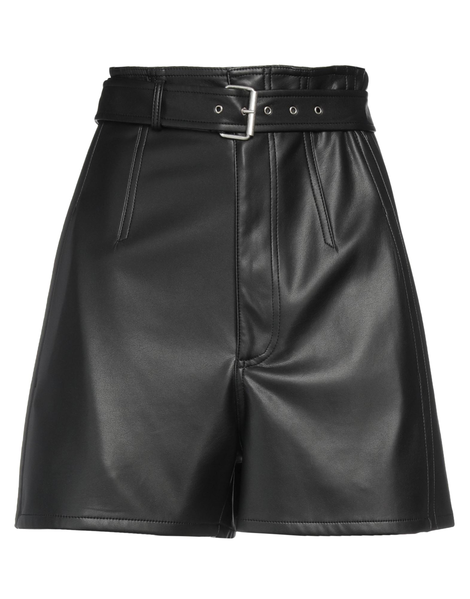 Philosophy Di Lorenzo Serafini Belted Embroidered Faux Leather Shorts In Black