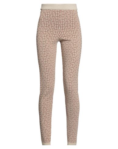 Balmain Woman Pants Beige Size 6 Viscose, Polyester, Polyamide, Metallic Polyester, Elastane
